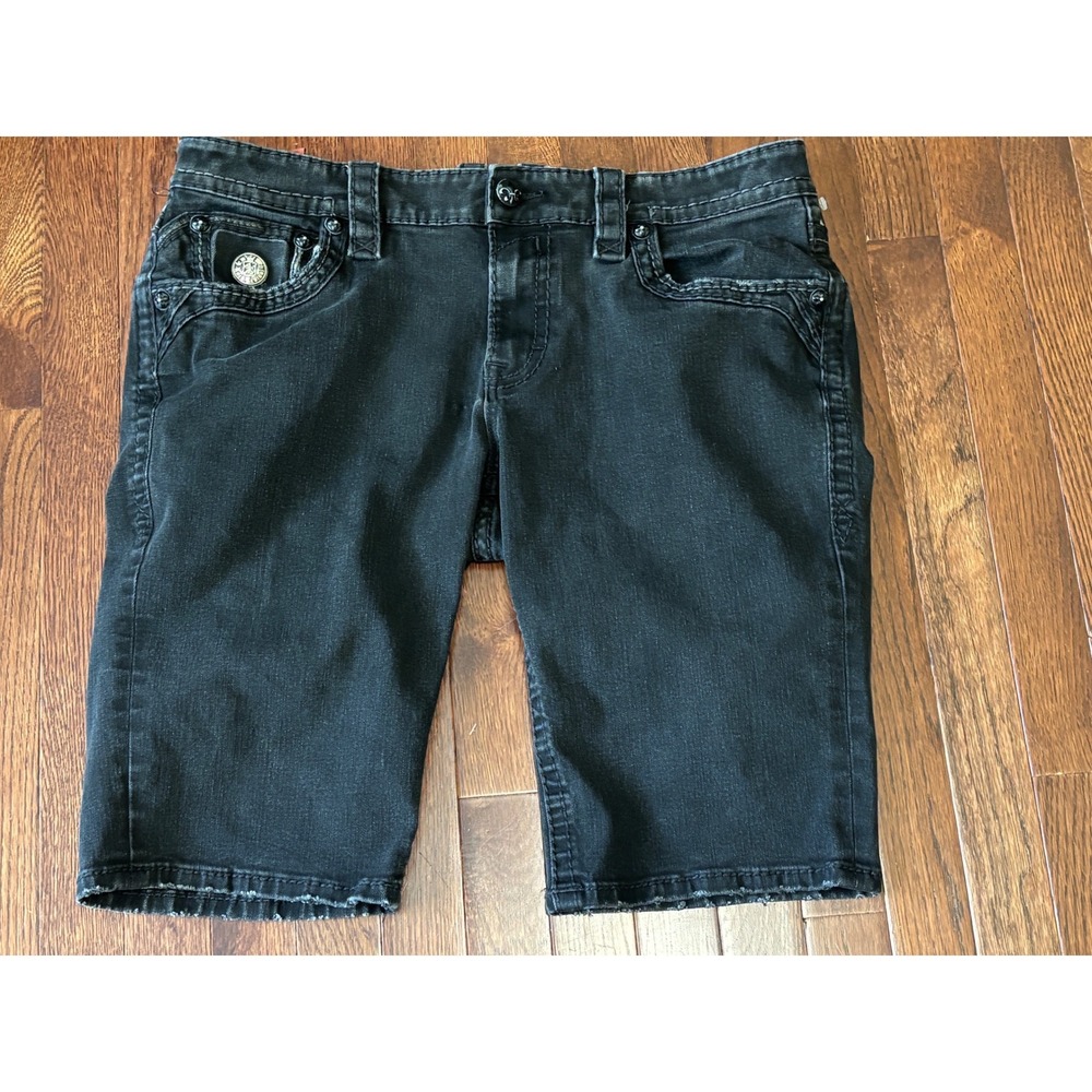 Rock Revival Celadon Short Mens 38 Black Denim Fleur De Lis RP3657H203